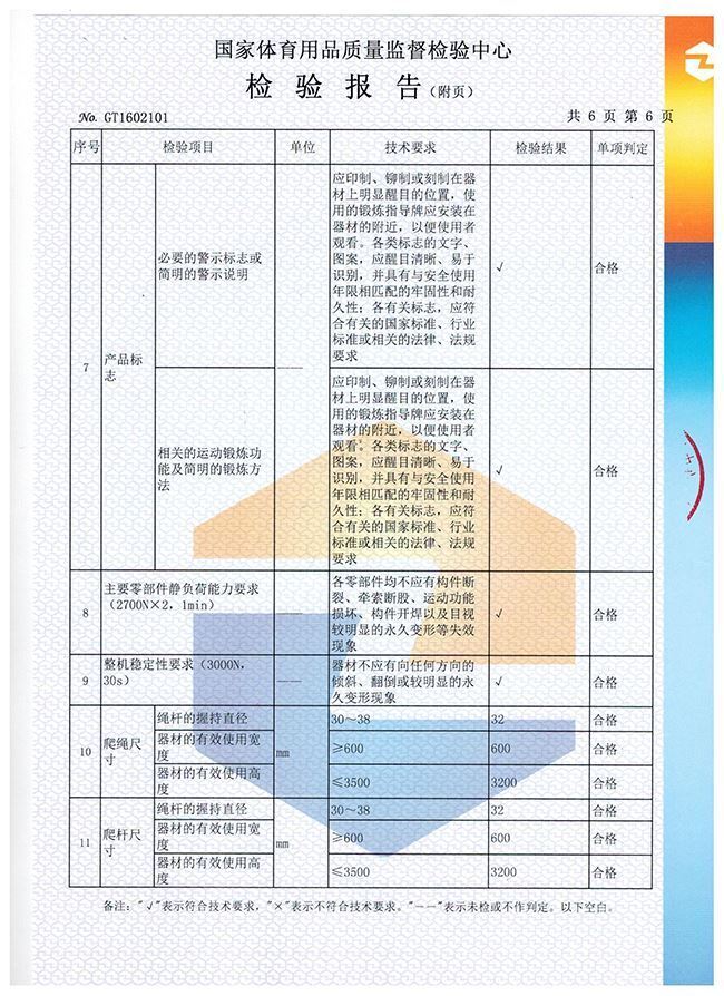 爬桿爬繩檢驗(yàn)報(bào)告